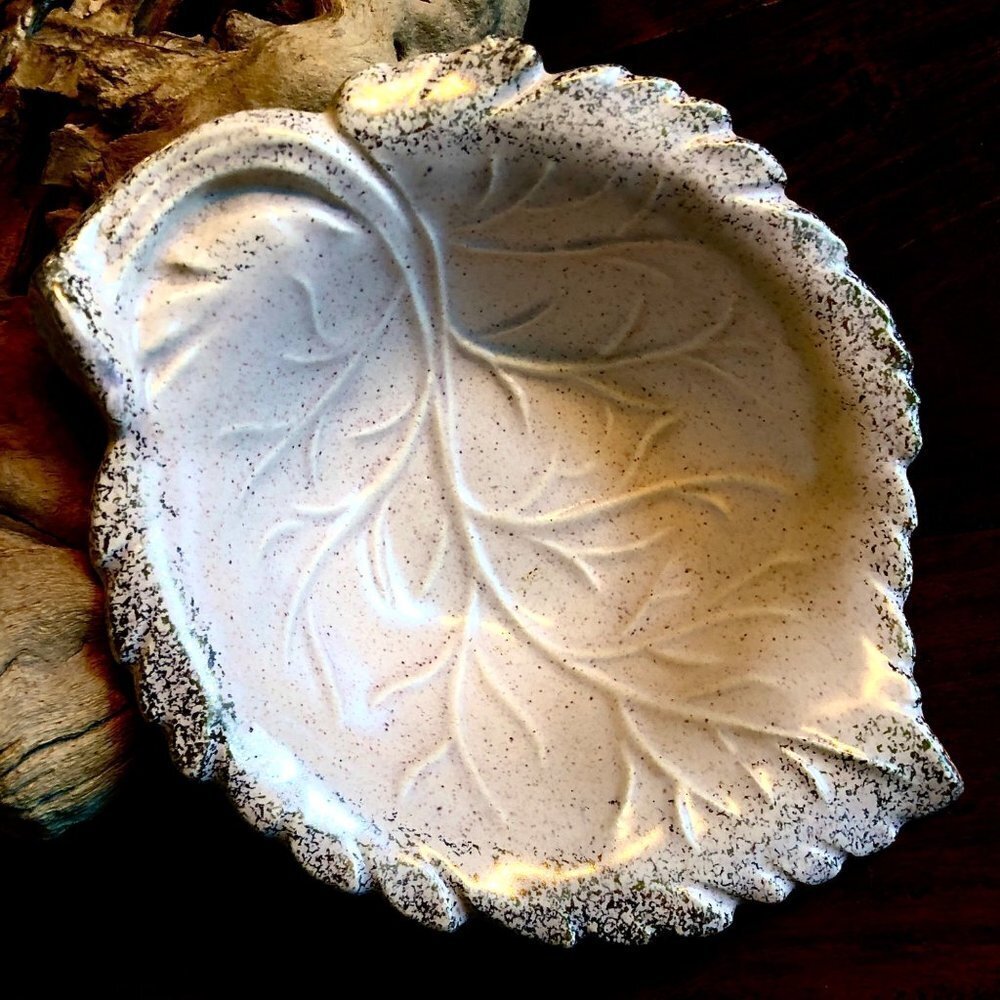 MCM Vintage California Pottery Leaf Bowl